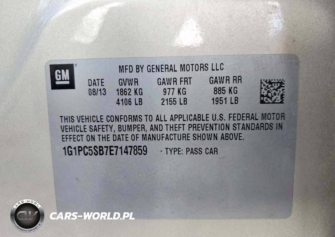 2014 Chevrolet Cruze Lt VIN:1G1PC5SB7E7147859 - 13