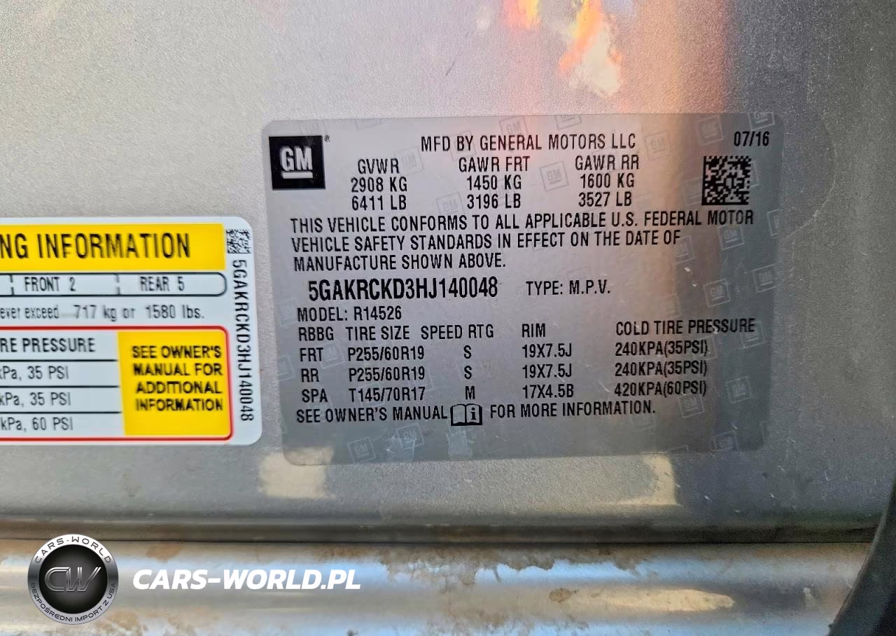 2017 Buick Enclave Convenience VIN:5GAKRCKD3HJ140048 - 13