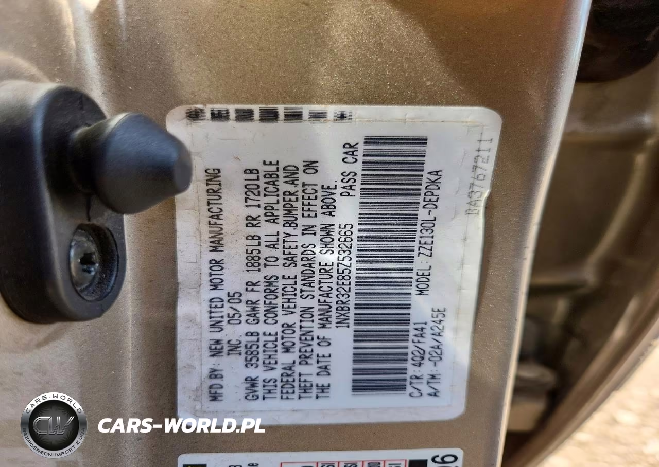 2005 Toyota Corolla Ce VIN:1NXBR32E85Z532665 - 12
