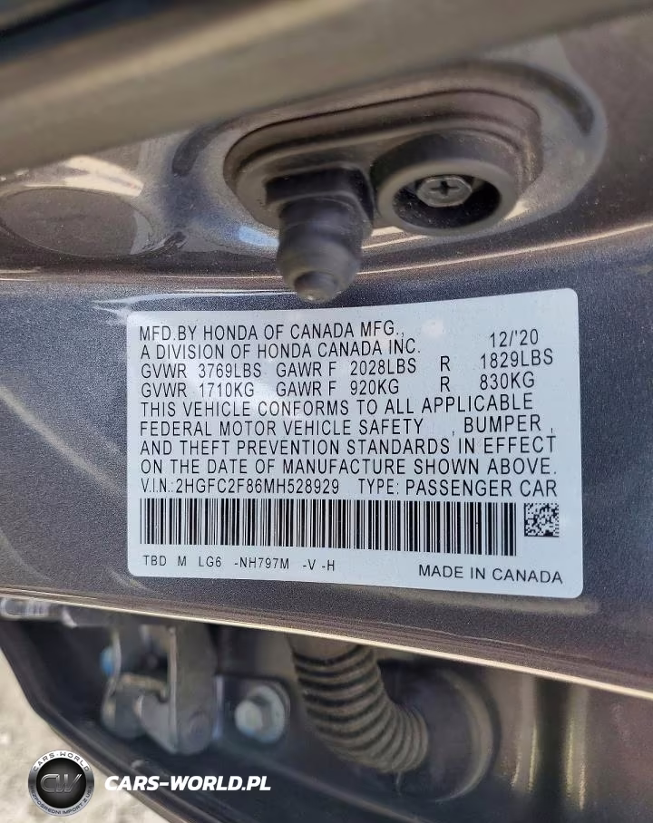 2021 Honda Civic Sport VIN:2HGFC2F86MH528929 - 13