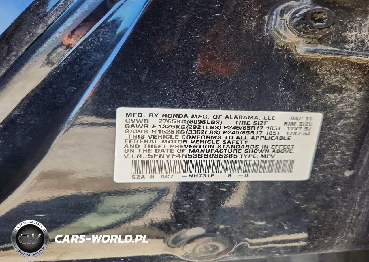 2011 Honda Pilot Exl VIN:5FNYF4H53BB086885 - 13