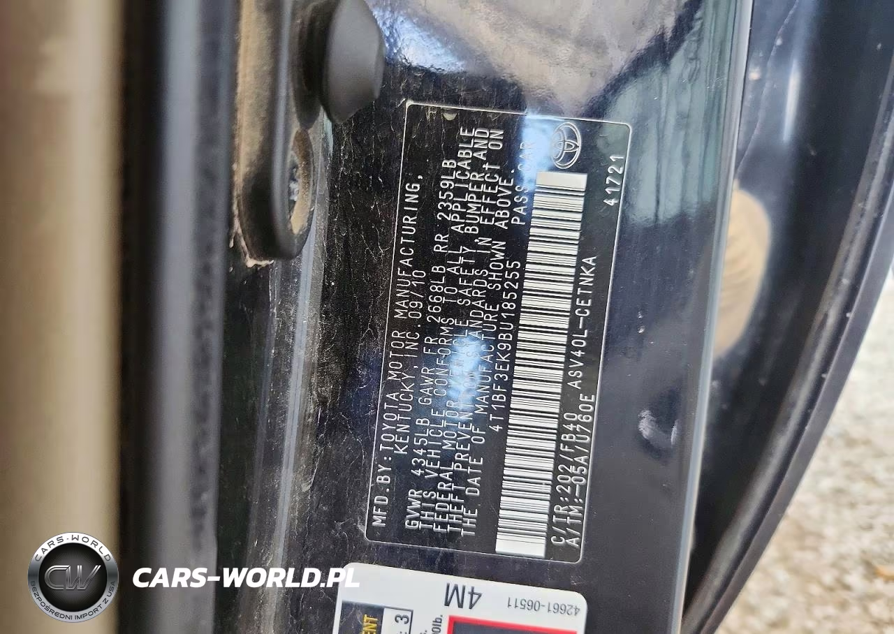 2011 Toyota Camry Le VIN:4T1BF3EK9BU185255 - 12
