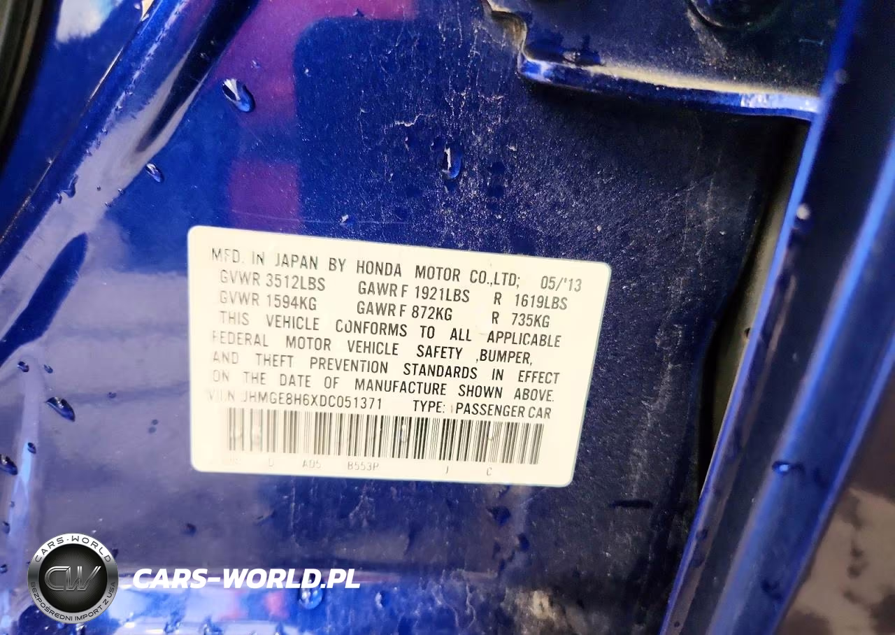2013 Honda Fit Sport VIN:JHMGE8H6XDC051371 - 12