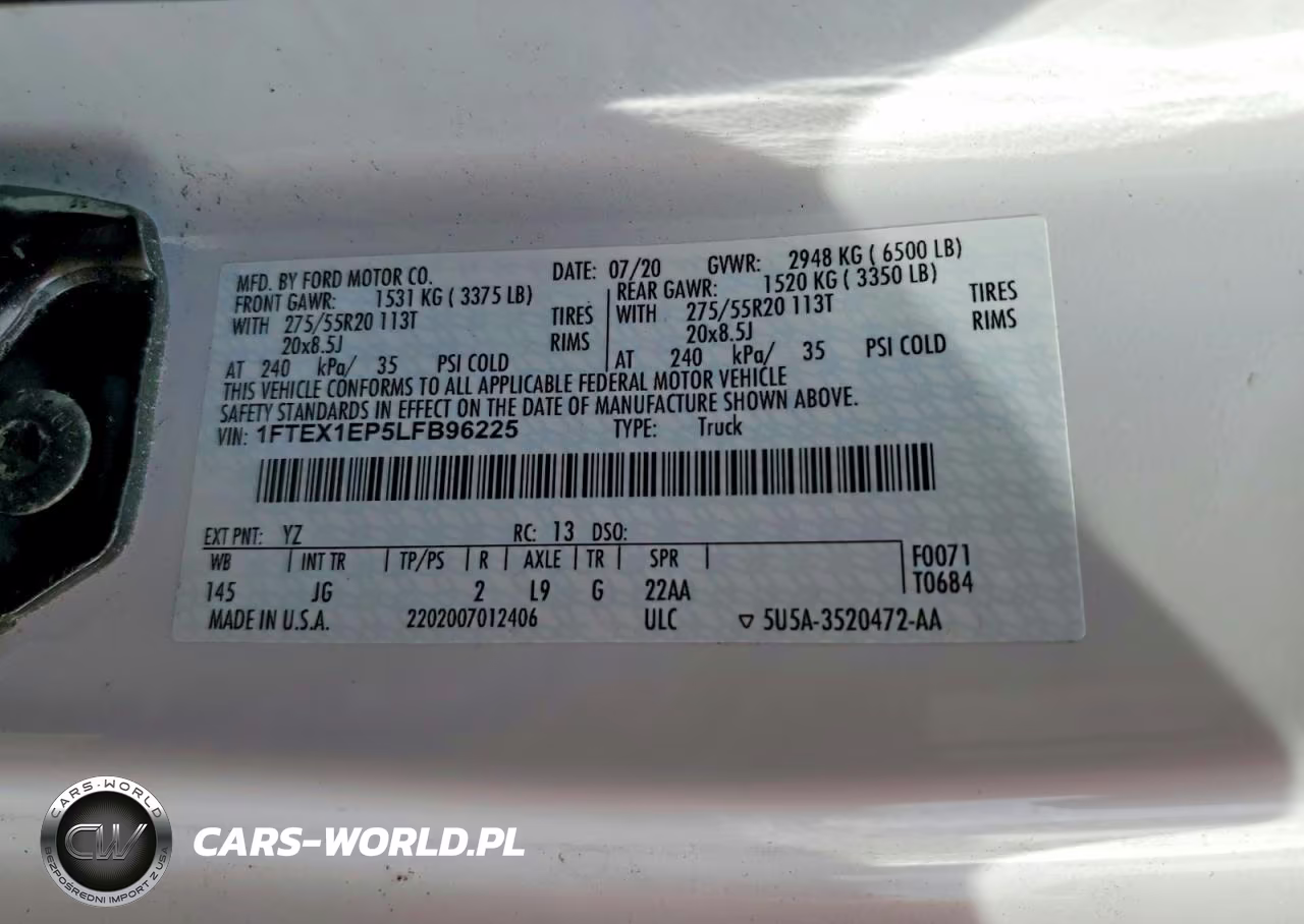 2020 Ford F150 Super Cab VIN:1FTEX1EP5LFB96225 - 13