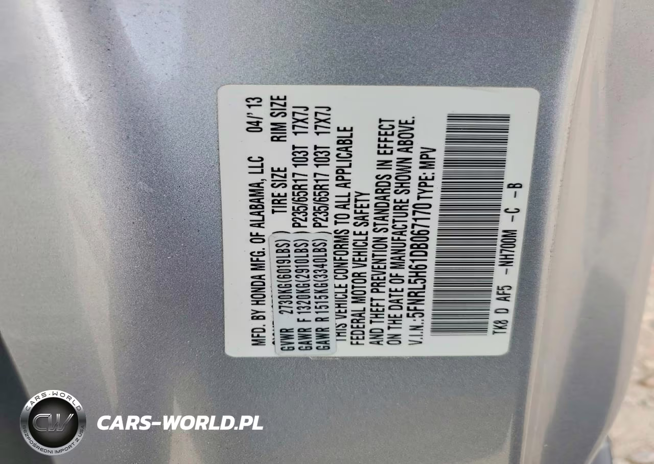 2013 Honda Odyssey Exl VIN:5FNRL5H61DB067170 - 13