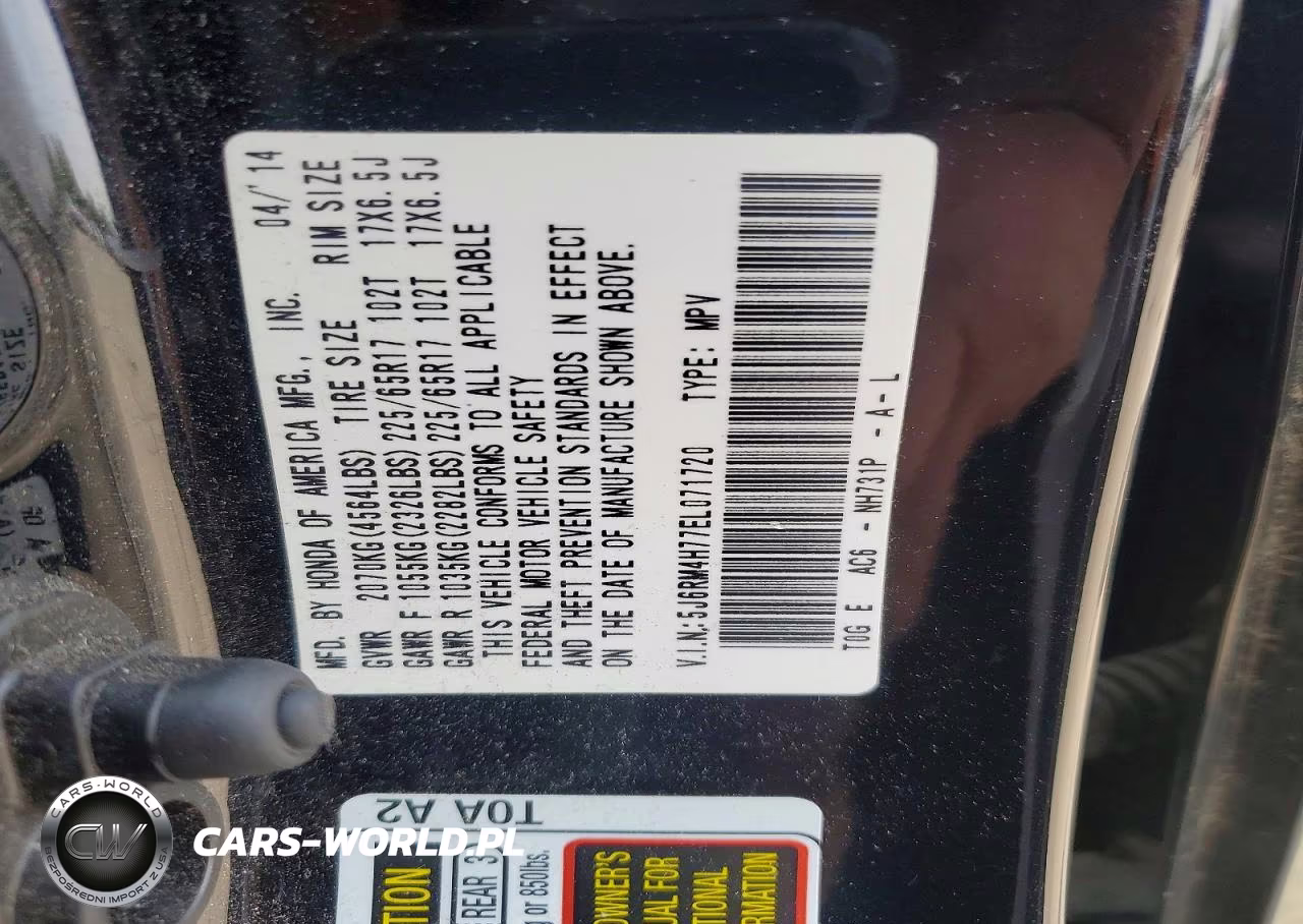 2014 Hond Cr-V VIN:5J6RM4H77EL071720 - 13
