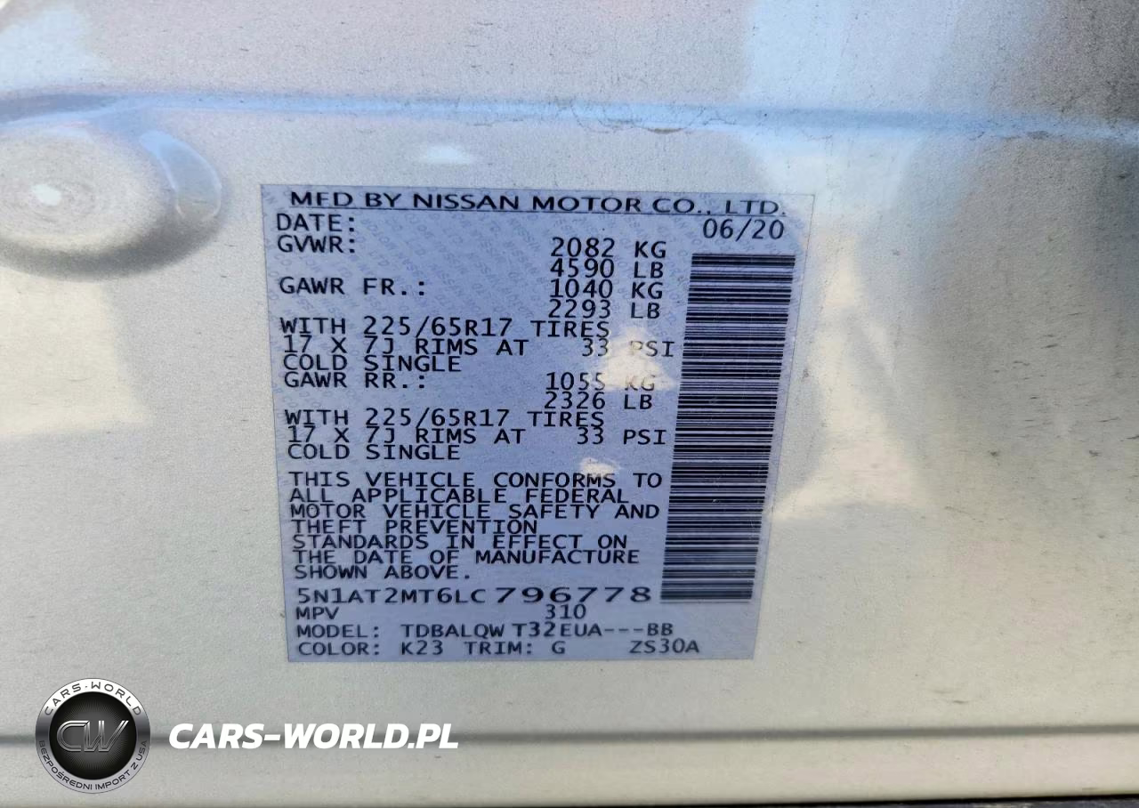 2020 Nissan Rogue Sv VIN:5N1AT2MT6LC796778 - 13