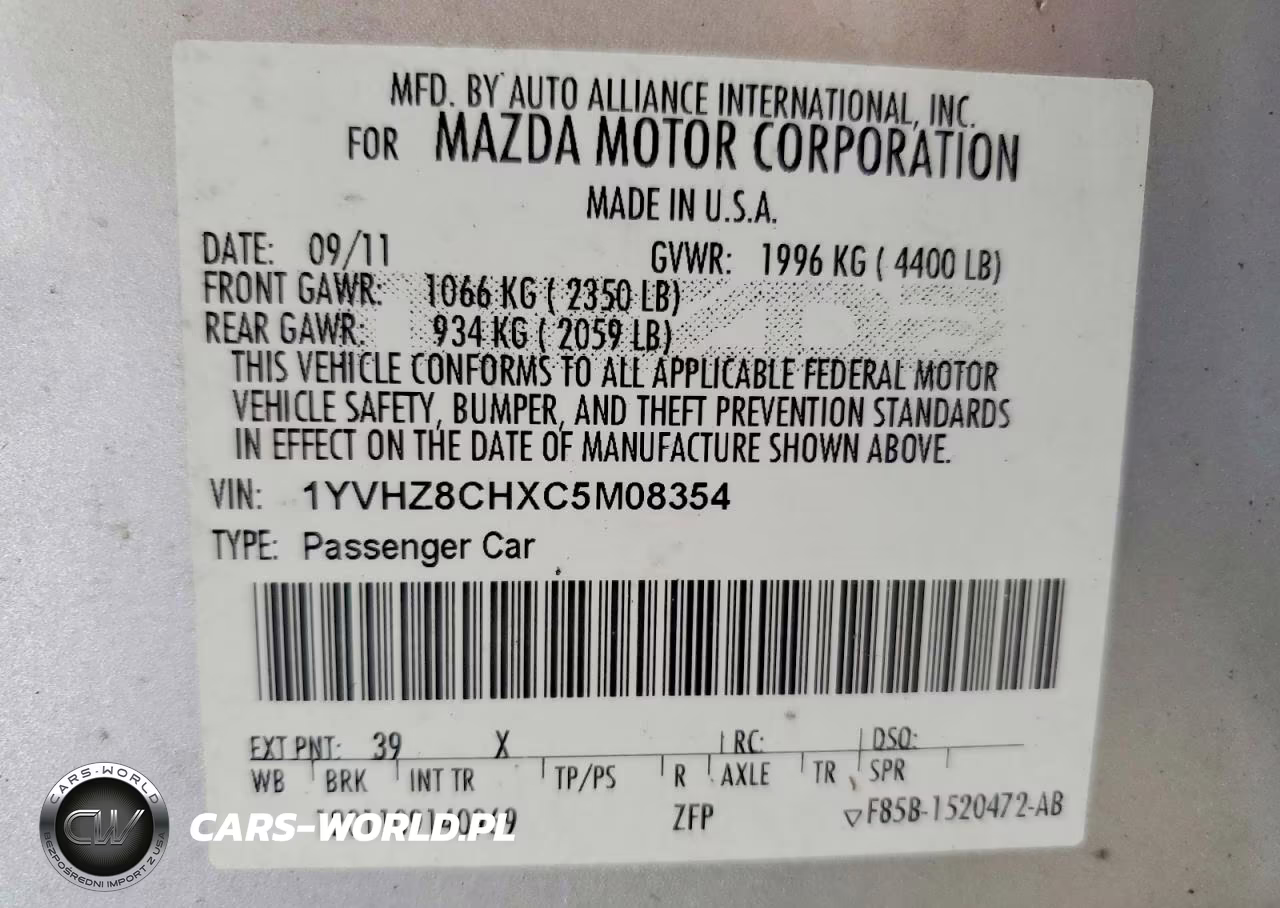 2012 Mazda 6 I VIN:1YVHZ8CHXC5M08354 - 12