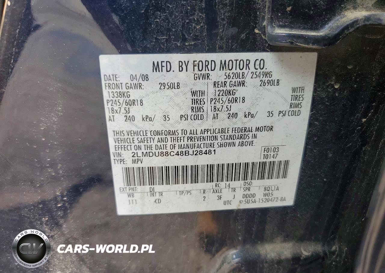 2008 Lincoln Mkx Black Label VIN:2LMDU88C48BJ28481 - 13