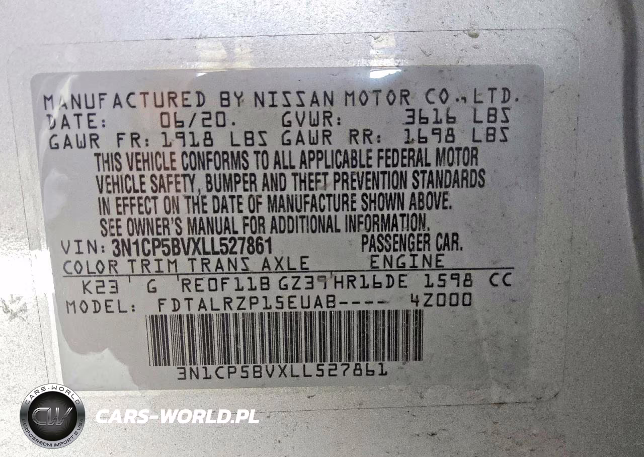 2020 Nissan Kicks S VIN:3N1CP5BVXLL527861 - 12