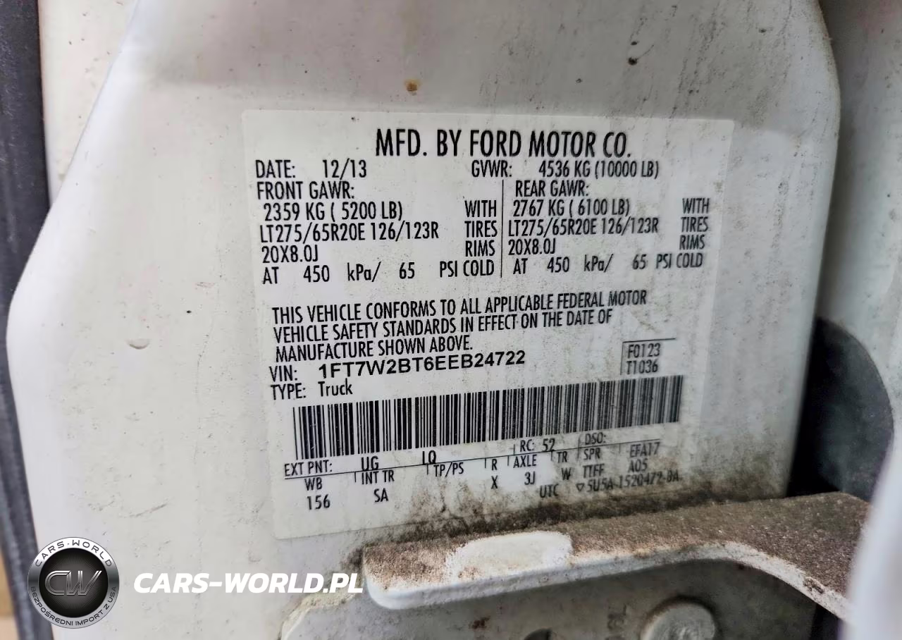 2014 Ford F250 Super Duty VIN:1FT7W2BT6EEB24722 - 12