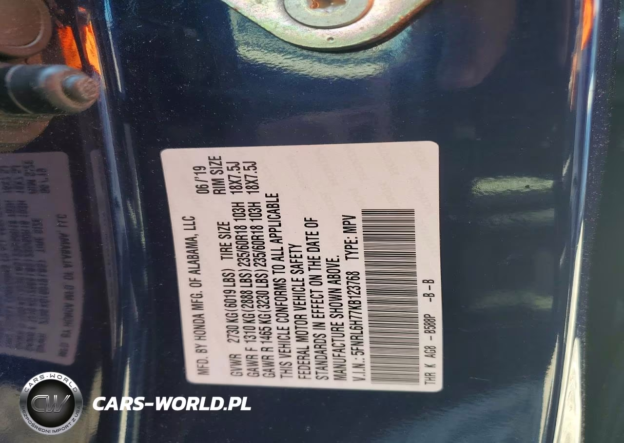 2019 Honda Odyssey Exl VIN:5FNRL6H77KB123768 - 13