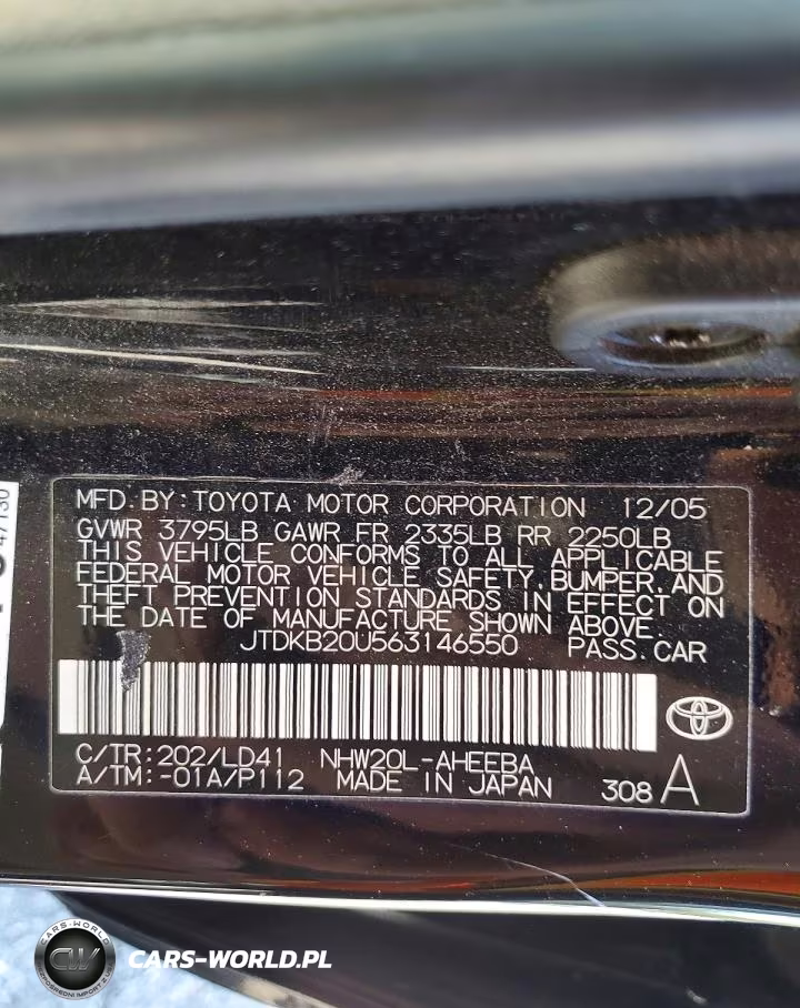 2006 Toyota Prius Base VIN:JTDKB20U563146550 - 12