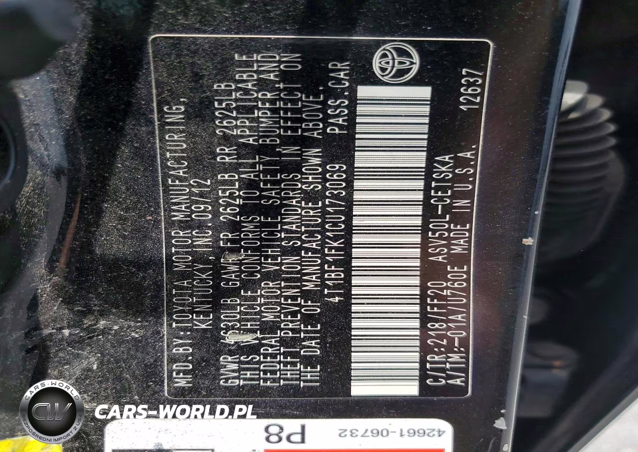 2012 Toyota Camry Se Sport Limited Edition VIN:4T1BF1FK1CU173069 - 13