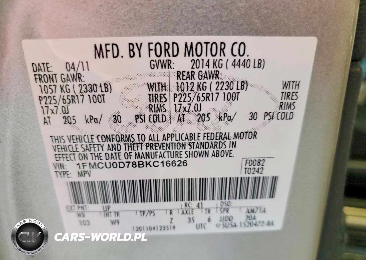 2011 Ford Escape Xlt VIN:1FMCU0D78BKC16626 - 13