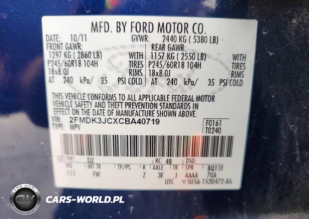 2012 Ford Edge Sel VIN:2FMDK3JCXCBA40719 - 13