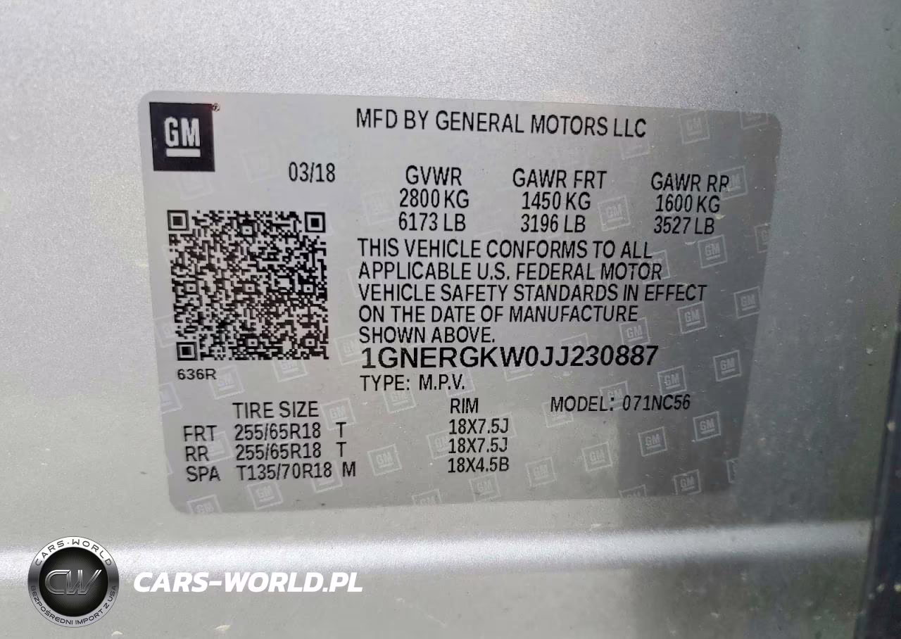 2018 Chevrolet Traverse Lt VIN:1GNERGKW0JJ230887 - 13