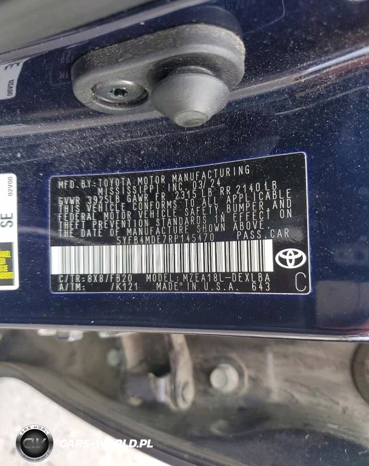 2024 Toyota Corolla Le VIN:5YFB4MDE7RP145470 - 12