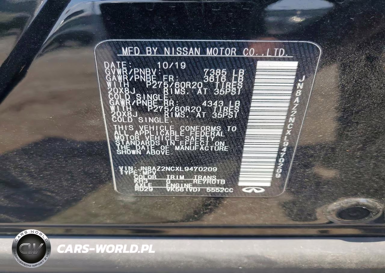 2020 Infiniti Qx80 Luxe VIN:JN8AZ2NCXL9470209 - 13