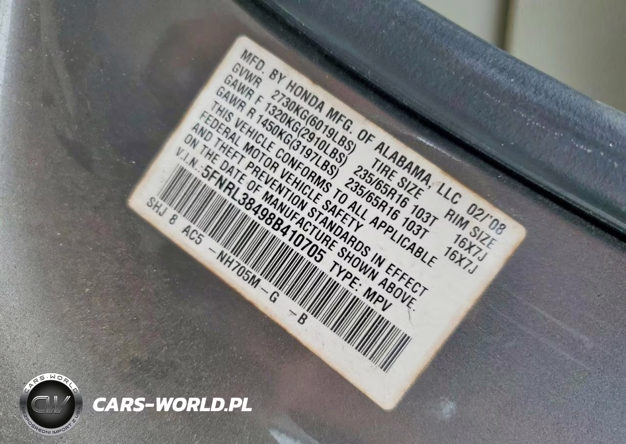 2008 Honda Odyssey Ex VIN:5FNRL38498B410705 - 14