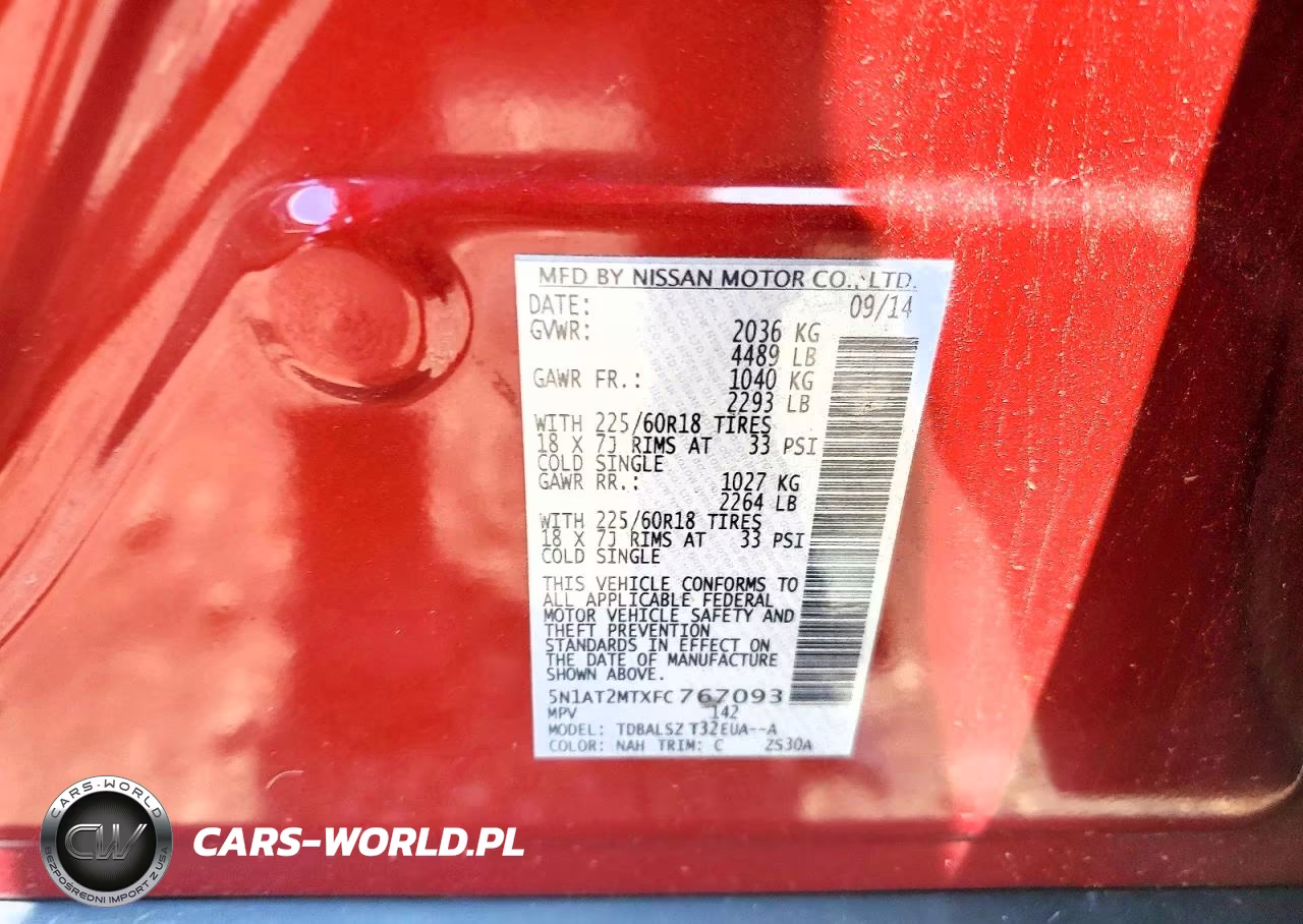 2015 Nissan Rogue Sl VIN:5N1AT2MTXFC767093 - 12