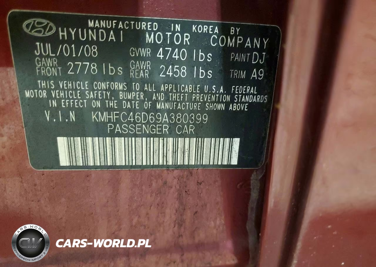 2009 Hyundai Azera Gls VIN:KMHFC46D69A380399 - 12