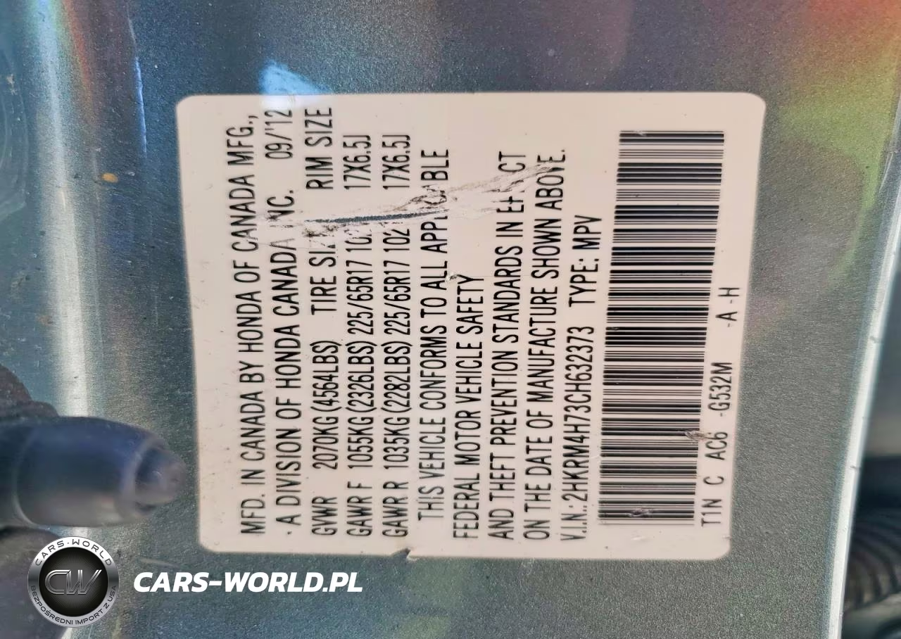 2012 Honda Cr-V Exl VIN:2HKRM4H73CH632373 - 13