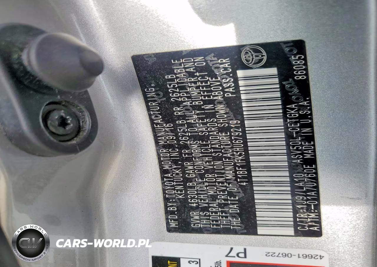 2017 Toyota Camry Xle VIN:4T1BF1FK5HU679219 - 12