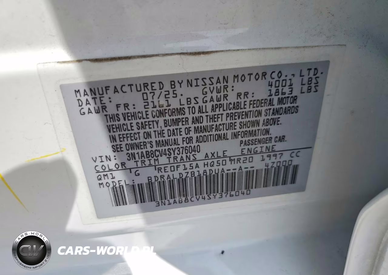 2025 Nissan Sentra Sv VIN:3N1AB8CV4SY376040 - 12
