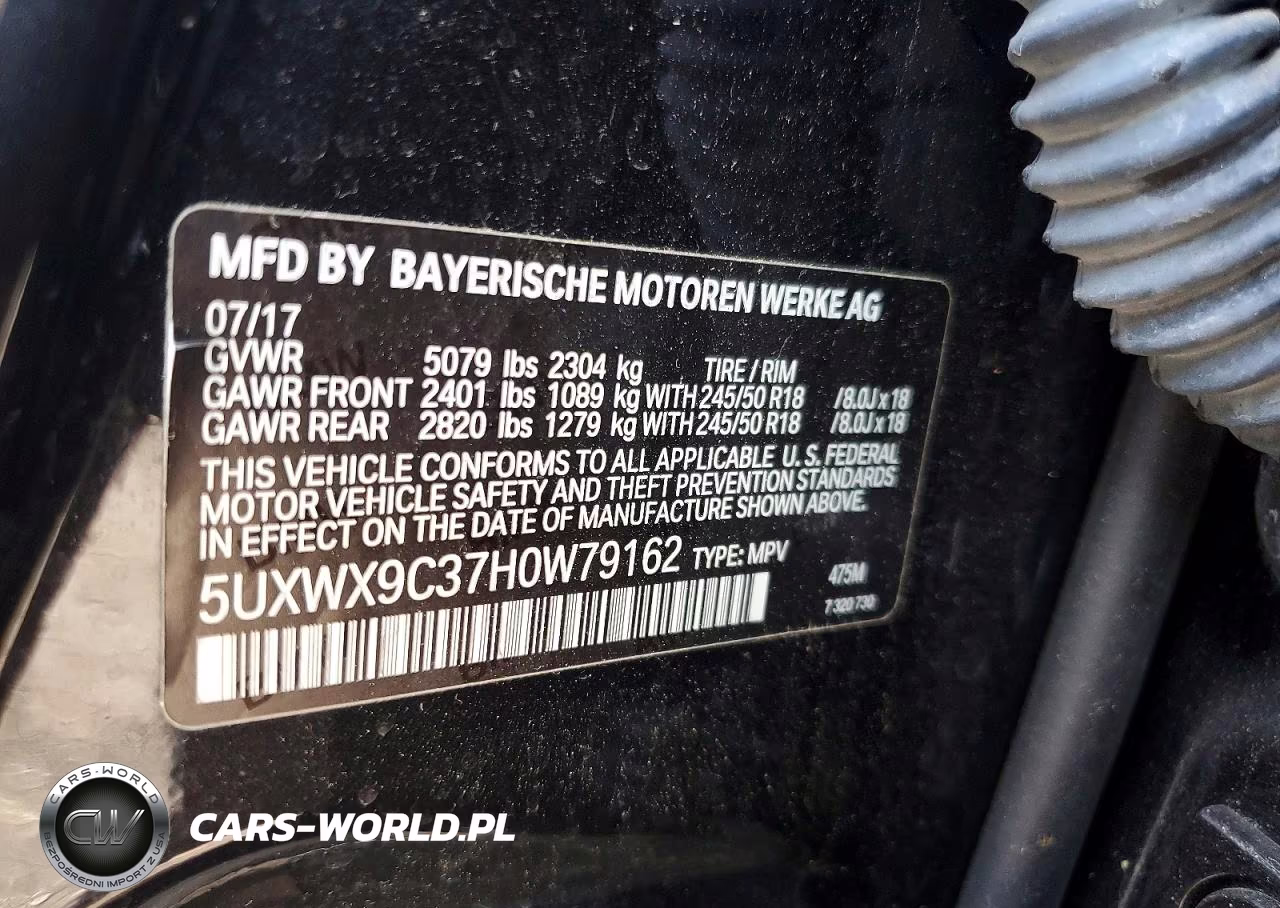 2017 BMW X3 xDrive28I VIN:5UXWX9C37H0W79162 - 13