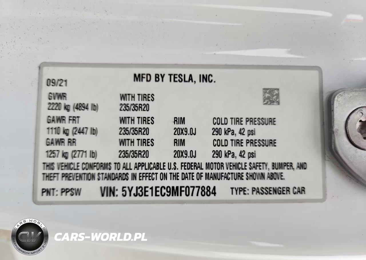 2021 Tesla Model 3 VIN:5YJ3E1EC9MF077884 - 13