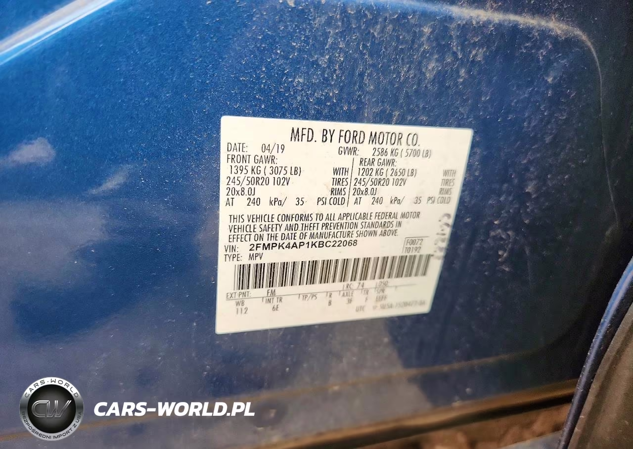 2019 Ford Edge St VIN:2FMPK4AP1KBC22068 - 12