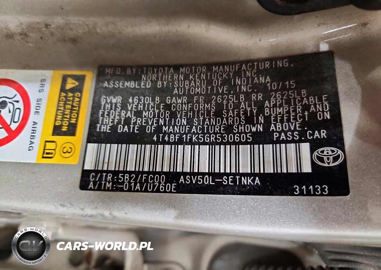 2016 Toyota Camry Le VIN:4T4BF1FK5GR530605 - 12