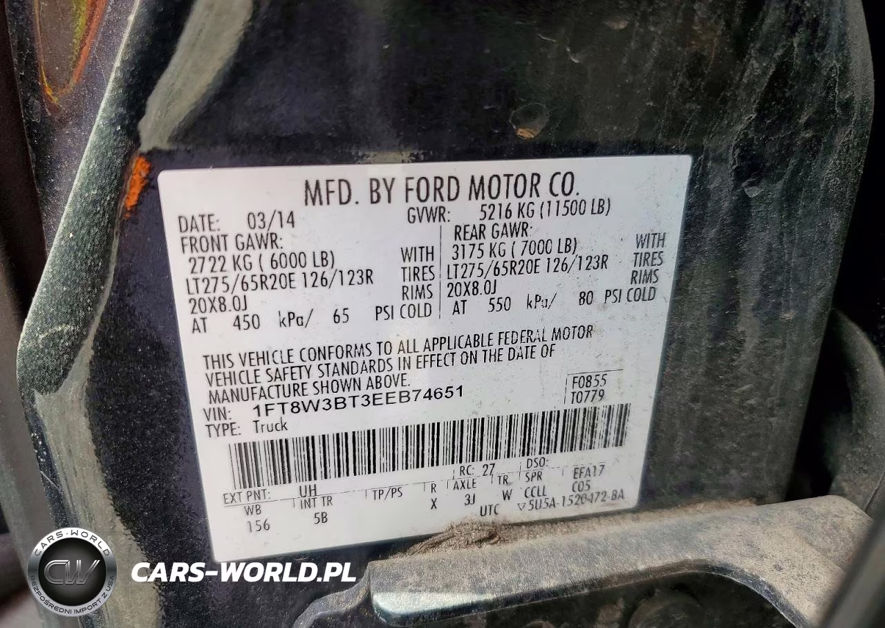 2014 Ford F350 Super Duty VIN:1FT8W3BT3EEB74651 - 13