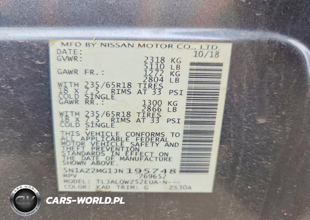 2018 Nissan Murano Sv VIN:5N1AZ2MG1JN195748 - 13