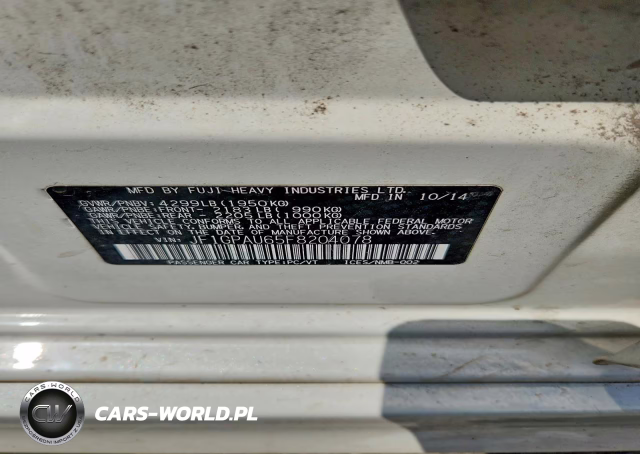 2015 Subaru Impreza Sport VIN:JF1GPAU65F8204078 - 12