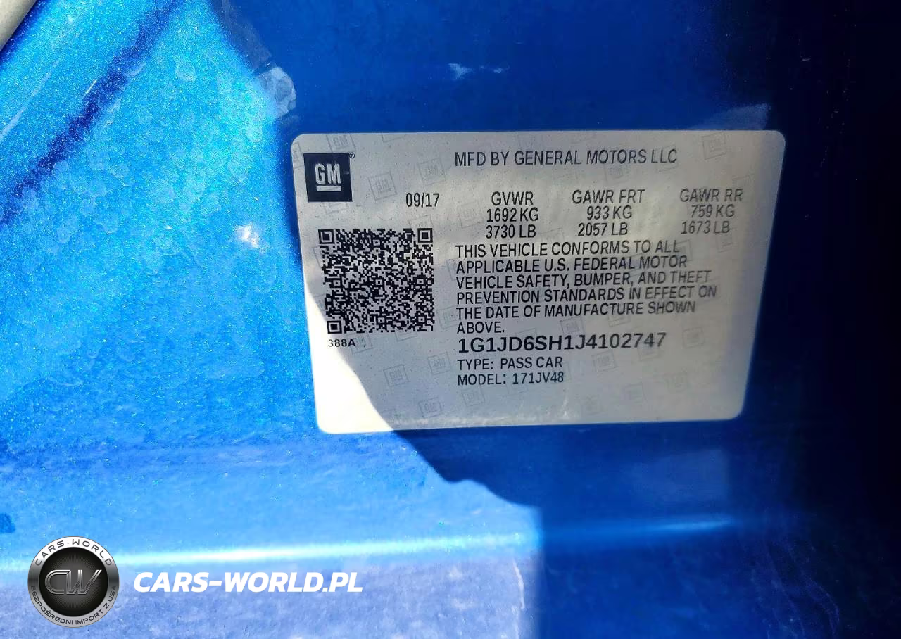 2018 Chevrolet Sonic Lt VIN:1G1JD6SH1J4102747 - 13
