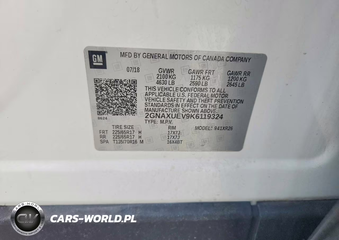 2019 Chevrolet Equinox Lt VIN:2GNAXUEV9K6119324 - 13