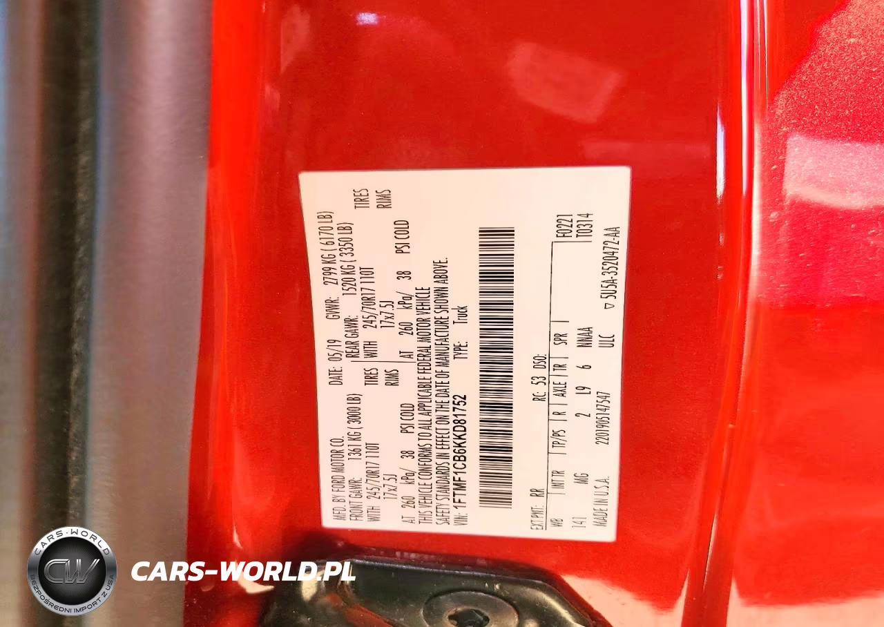 2019 Ford F150 VIN:1FTMF1CB6KKD81752 - 12