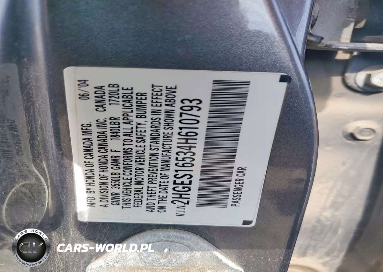 2004 Honda Civic Lx VIN:2HGES16534H610793 - 12