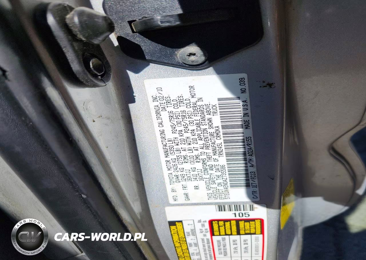 2010 Toyota Tacoma Access Cab VIN:5TEUX4EN0AZ735586 - 12