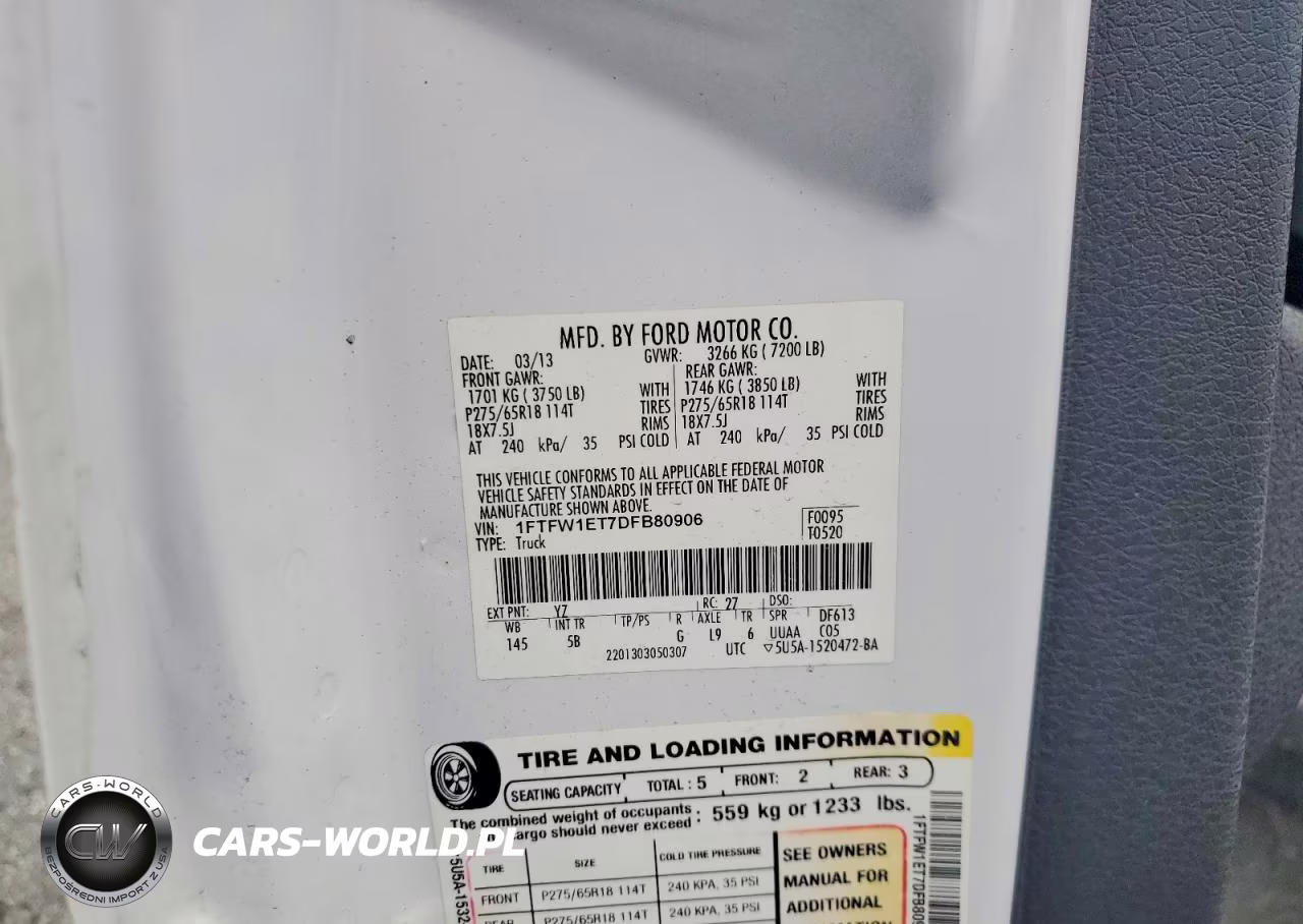 2013 Ford F150 Supercrew VIN:1FTFW1ET7DFB80906 - 12