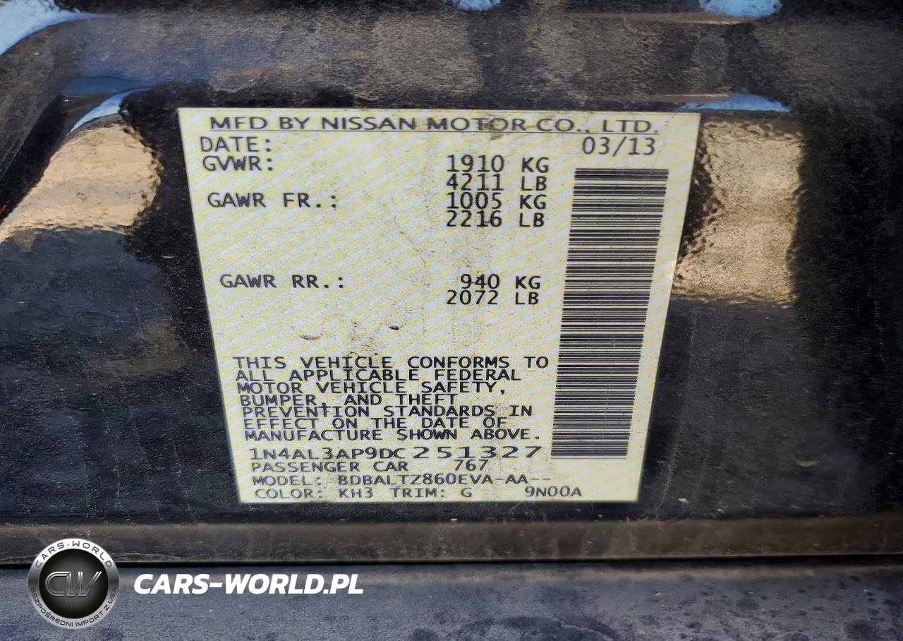 2013 Nissan Altima 2.5 VIN:1N4AL3AP9DC251327 - 12