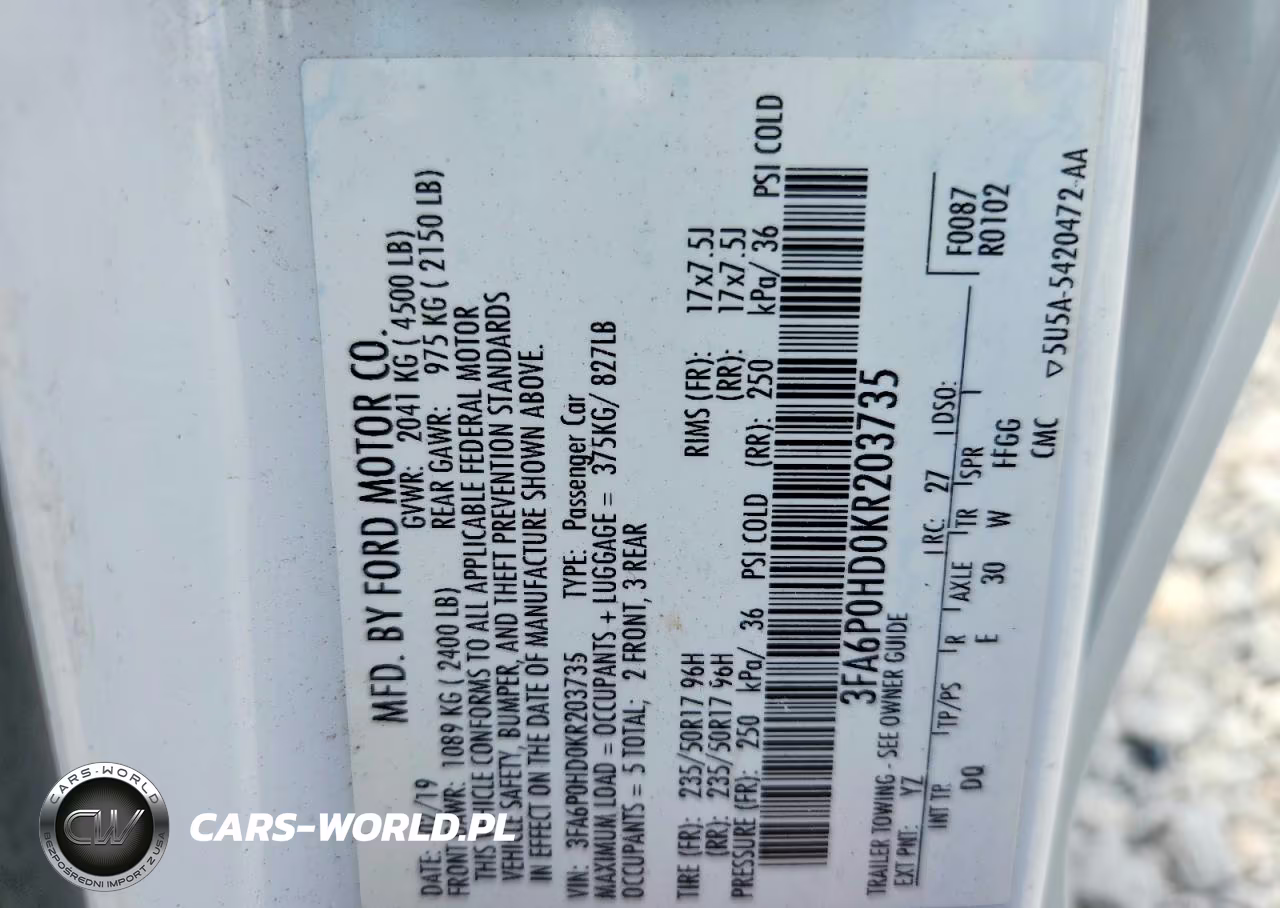 2019 Ford Fusion Se VIN:3FA6P0HD0KR203735 - 12