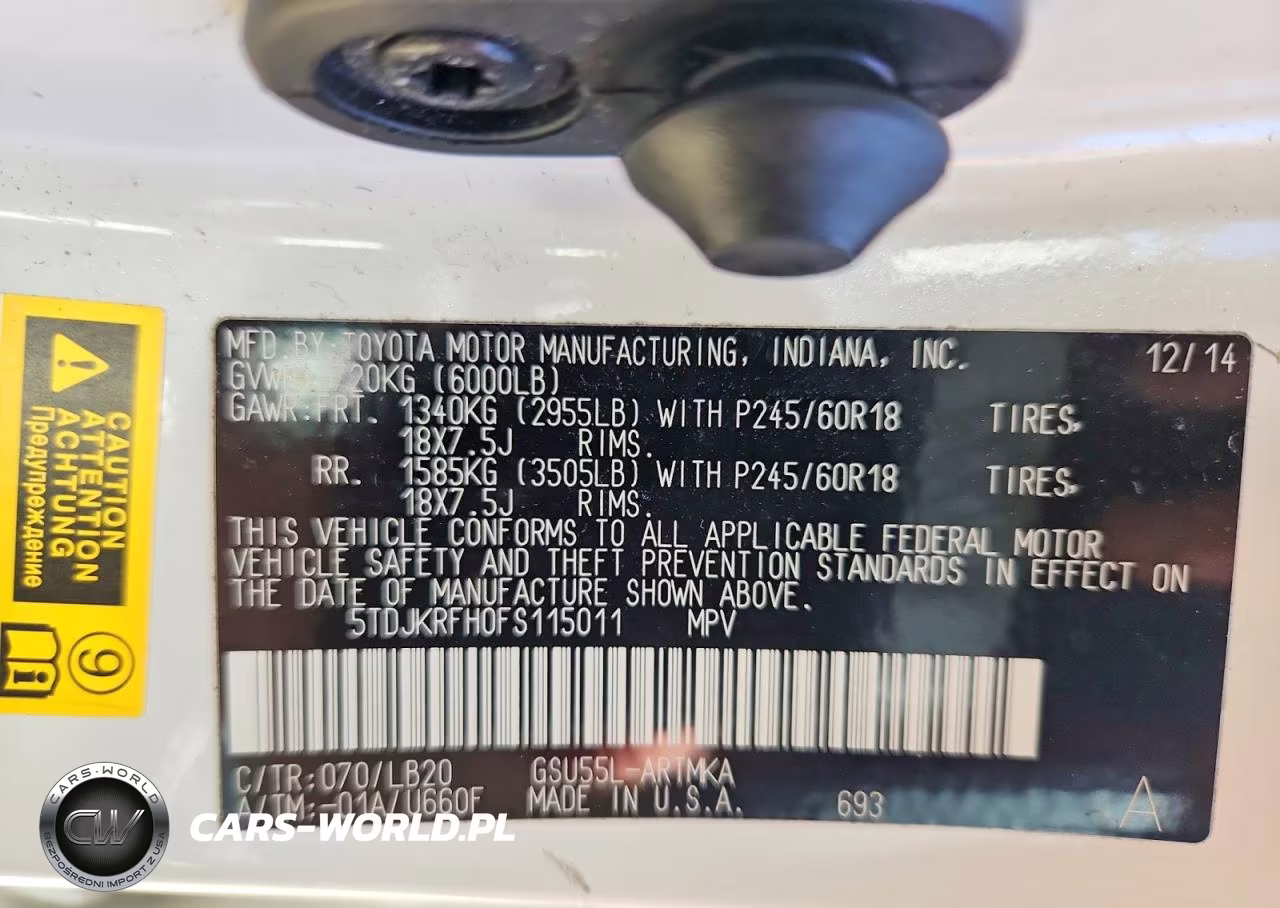 2015 Toyota Highlander Xle VIN:5TDJKRFH0FS115011 - 14