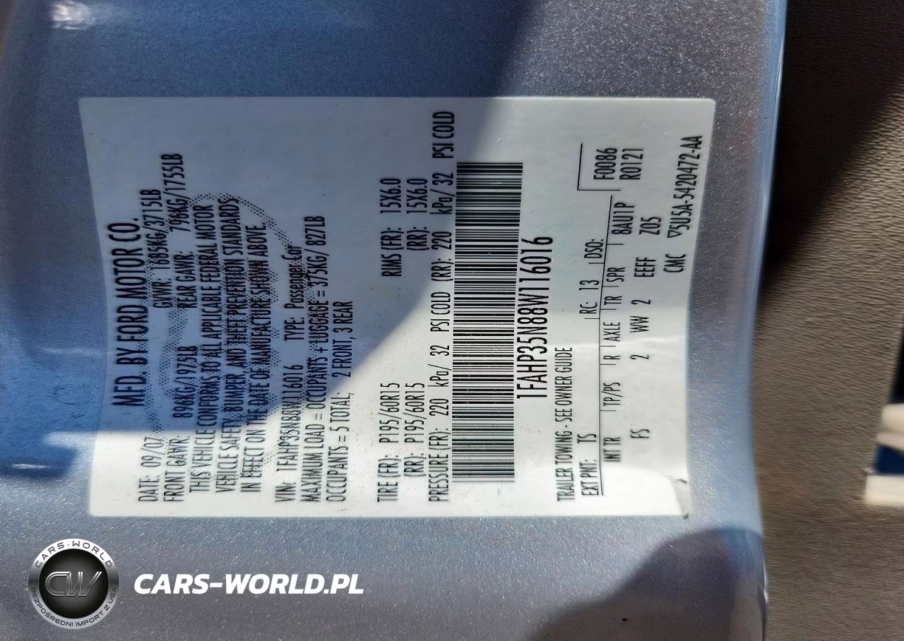 2008 Ford Focus Se VIN:1FAHP35N88W116016 - 12