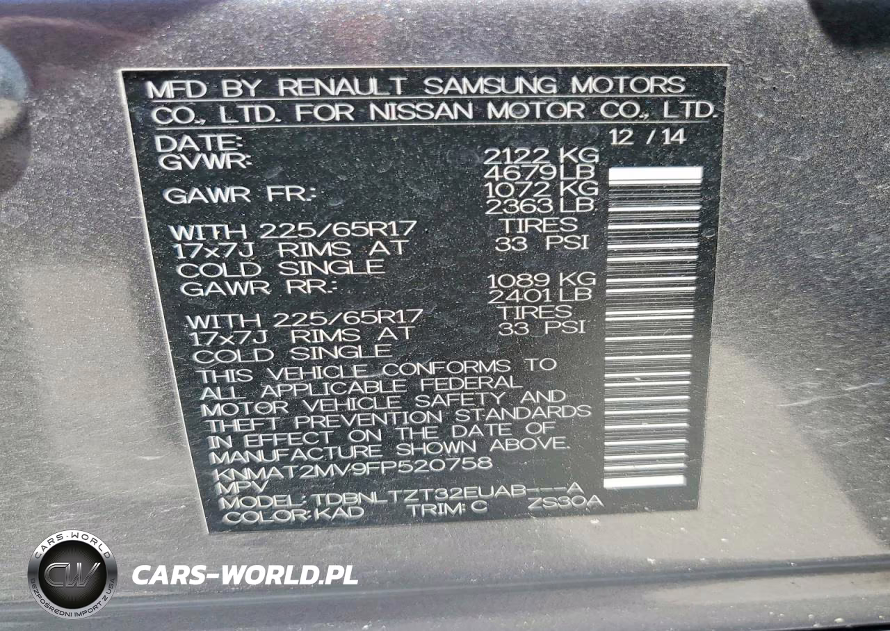 2015 Nissan Rogue Sv VIN:KNMAT2MV9FP520758 - 13