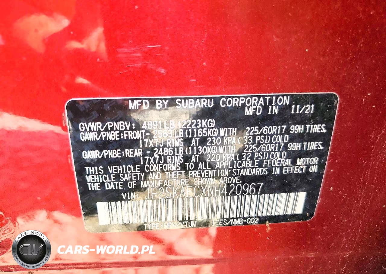 2022 Subaru Forester Premium VIN:JF2SKAECXNH420967 - 13