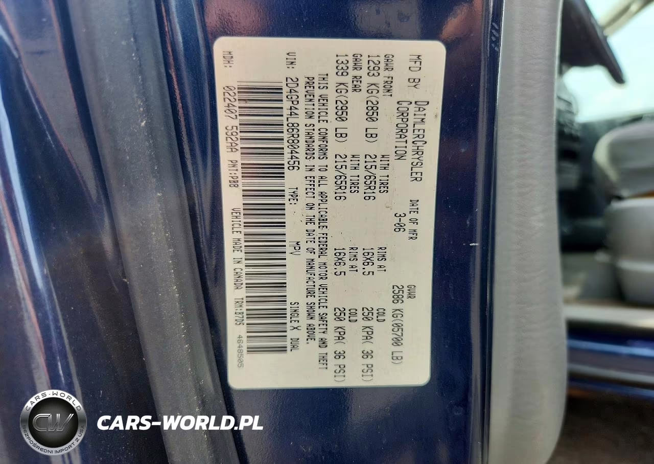 2006 Dodge Grand Caravan Sxt VIN:2D4GP44L86R804456 - 13