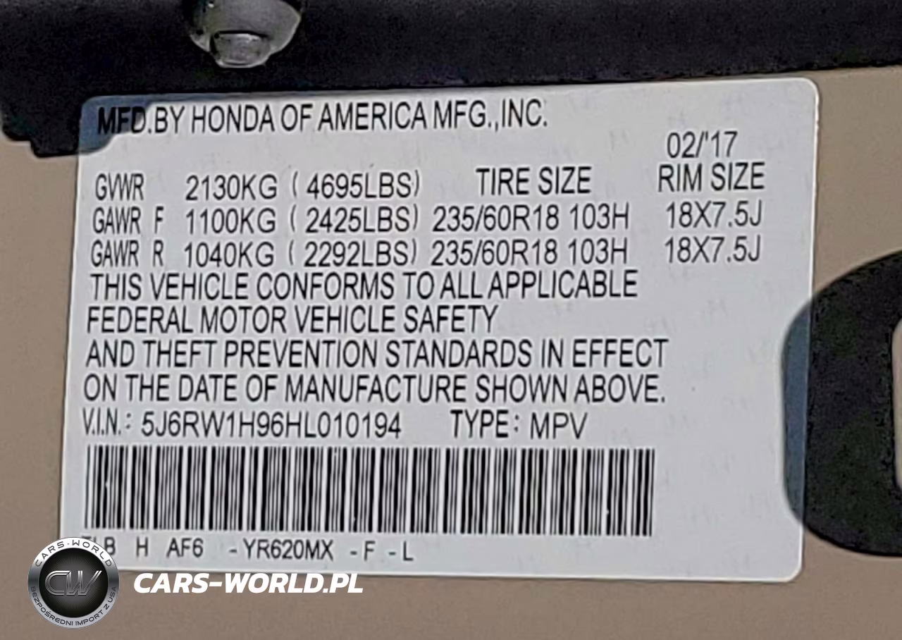 2017 Honda Cr-V Touring VIN:5J6RW1H96HL010194 - 13